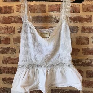 White Lace Free People Tank Top